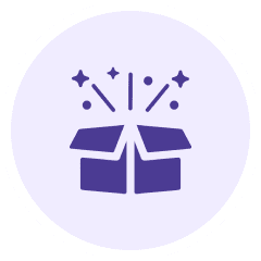 Open box with stars and sparkles.